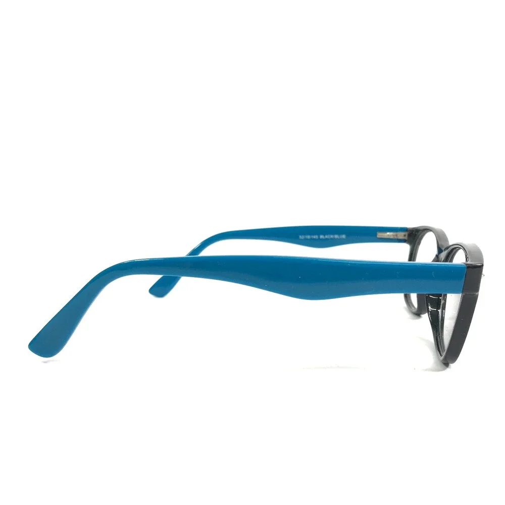 Enhance Eyeglasses Frames 3966 BLACK/BLUE Rectangle Full Rim 52-18-145